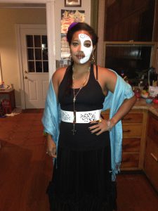 wordcamp philly organizer lula jones dressed in day of the dead inspired makeup