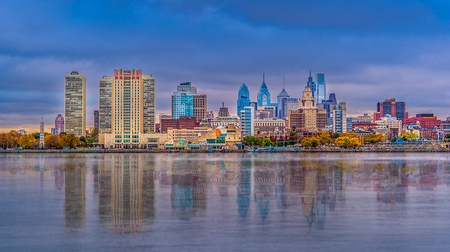 Philadelphia skyline as seen from the Delaware River