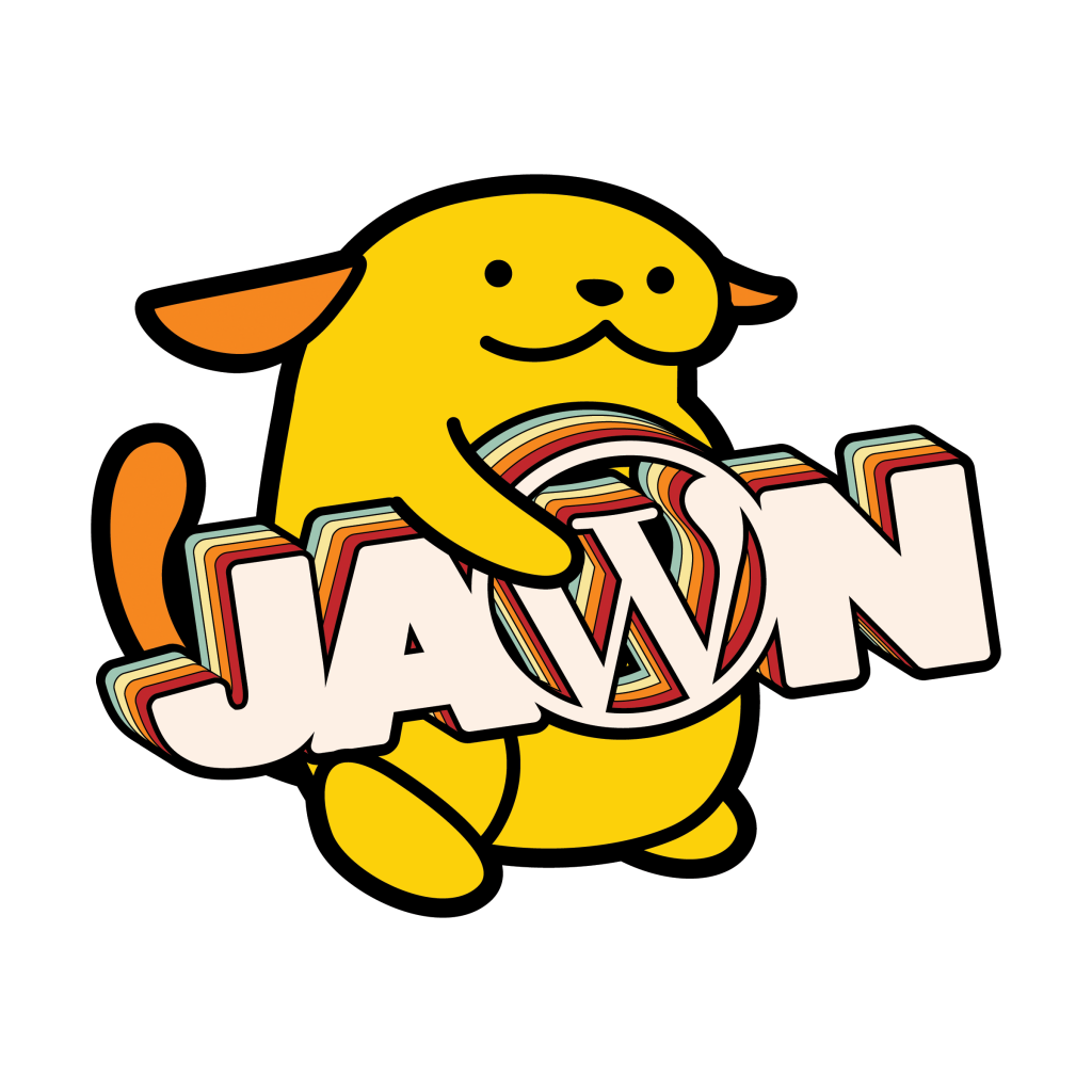 wapuu holding the word jawn